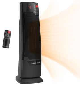 lot 121 image: Lasko 22 1500W Oscillating Ceramic Tower Space Heater with Remote, CT22835