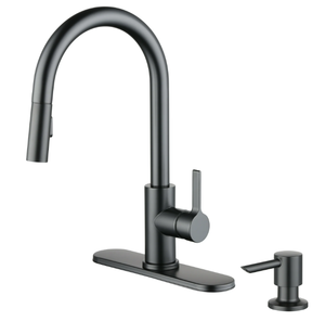 lot 128 image: Better Homes & Gardens Pull Down Kitchen Faucet with Soap Dispenser