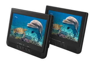 lot 132 image: 2PCS Onn. 10 Dual Screen DVD Player with Digital Panel