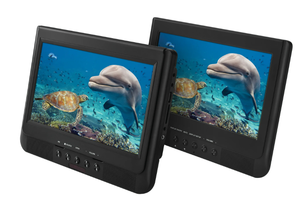 lot 135 image: 2PCS Onn. 10 Dual Screen DVD Player with Digital Panel