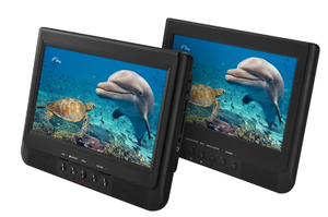 lot 145 image: 2PCS Onn. 10 Dual Screen DVD Player with Digital Panel