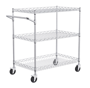 lot 162 image: VEVOR 3-Tier Utility Cart Rolling Cart on Wheels
