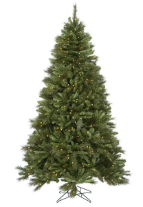 lot 186 image: Holiday Time 7.5 Denali Fir Pre-Lit Tree with One-Plug Technology and 500 Warm White LED Lights