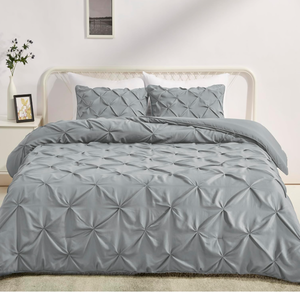 lot 235 image: 3PCS King Size Amazon Basics Comforter Sets, All-Season Down-Alternative Bedding Set, Pinch Pleat Design