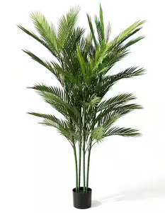lot 290 image: Glitzhome 5 Faux Palm Artificial Tree in Pot