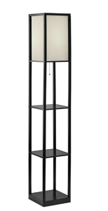 lot 362 image: Mainstays 62 Plastic Black Shelf Floor Lamp