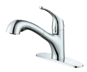 lot 389 image: Mainstays Pull Out Kitchen Faucet in Chrome