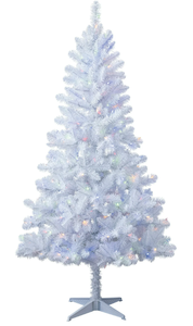 lot 454 image: Holiday Time 6.5 Pre-Lit White Madison Pine Artificial Christmas Tree, Color-Changing LED Lights