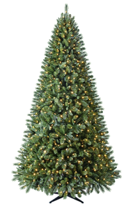 lot 459 image: 9 ft Pre-Lit Woodlake Spruce Artificial Christmas Tree with 850 Color-Changing LED Lights and Stand, by Holiday Time