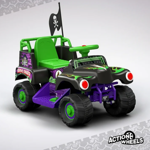 lot 461 image: 6 Volt Grave Digger Ride on Car Monster Truck Monster Jam Graphics for Boys & Girls 18-36 Months