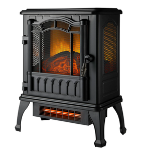 lot 470 image: Mainstays 2-Setting 3D Electric Stove Heater with Life-like Flame