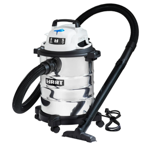 lot 572 image: HART 6 Gallon 5 Peak HP Stainless Steel WetDry Vacuum