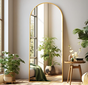 lot 579 image: Arched Full Length Mirror, Large Floor Mirror with Stand, Full Body Mirror Standing Mirror