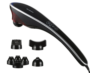 lot 582 image: Brookstone Handheld Percussion Body Massager, 4 Vibration Modes, 5 Interchangeable Heads