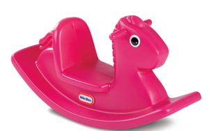lot 663 image: Little Tikes Kids Rocking Horse in Magenta, Classic Indoor Outdoor Toddler Ride on Toy, Kids Boys Girls Ages 12 Months to 3 Years