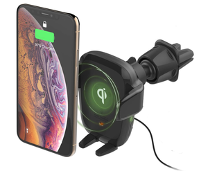 lot 692 image: LOT OF 2 iOttie Auto Sense Qi Wireless Car Charger - Automatic Clamping Wireless Charging CD Slot & Air Vent Phone Mount Combo