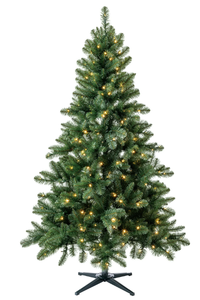 lot 42 image: 6.5 Pre-Lit Windham Spruce Artificial Christmas Tree, Clear LED Lights, by Holiday Time
