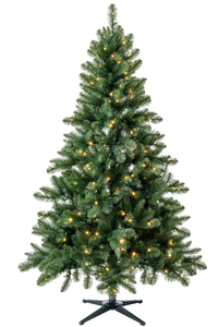 lot 43 image: 6.5 Pre-Lit Windham Spruce Artificial Christmas Tree, Clear LED Lights, by Holiday Time