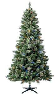 lot 44 image: 7.5 Pre-Lit Liberty Cashmere Pine Artificial Christmas Tree with 300 Color-Changing LED Lights and Stand, by Holiday Time