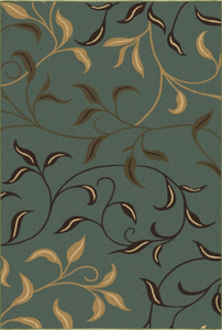 lot 333 image: Machine Washable Leaves Design Non-Slip Rubberback Traditional Area Rug