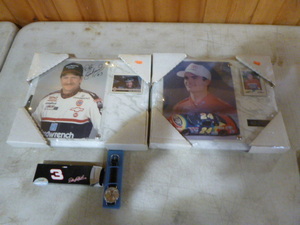 Dale Earnhardt Plaque and Watch and Jeff Gordon Plaque