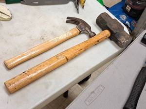 lot 34 image: Lot of (2) Assorted Hammers - Claw Hammer, Hand Sledgehammer