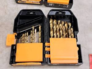 lot 45 image: Titanium Nitride High Speed Steel Drill Bit Set with Plastic Case