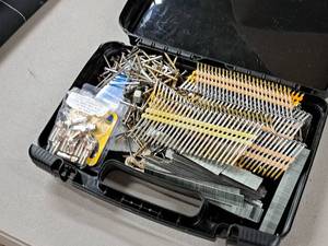 lot 51 image: Assorted Fasteners - Collated Nails, Staples, Assorted Hardware with Plastic Case