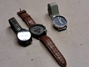 lot 79 image: Lot of (3) Assorted Mens Fashion Wrist Watches