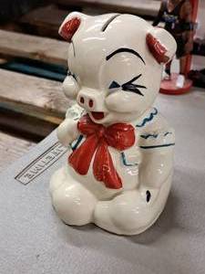lot 111 image: Piggy theme Porcelain Coin Bank