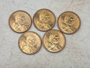 lot 181 image: Lot of (5) 2000 P Sacagawea Dollar Coins
