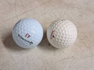 lot 172 image: Lot of (2) Collectible Golf Balls - Taylor Made 43rd Presidential Seal and Maxfli 4 Mickey Mouse