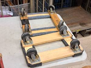 lot 263 image: Lot of (2) Carpeted Hardwood Furniture Moving Dollys