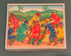 lot 50 image: Vibrant Haitian Art by J. Jean