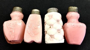 lot 65 image: Assorted Antique Pink Glass Salt and Pepper Shakers
