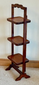 lot 97 image: Vintage Art Deco Oak Folding Cake Stand  Shelves