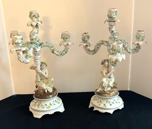 lot 120 image: Pair of Vintage Victorian Candle Holders