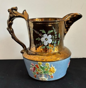 lot 131 image: Vintage Copper Luster Pitcher