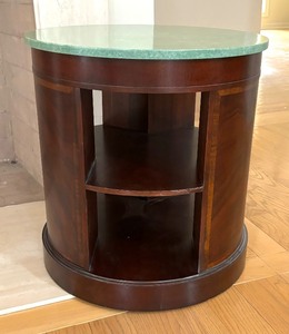 lot 17 image: Baker Furniture Empire Banded Mahogany Drum Table