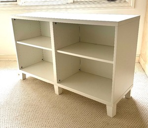 lot 151A image: White Double Bookshelf