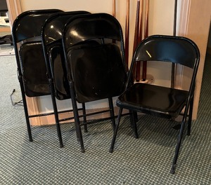 lot 197 image: Four Black Folding Chairs