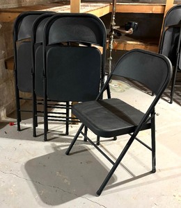 lot 220A image: Four Black Folding Chairs