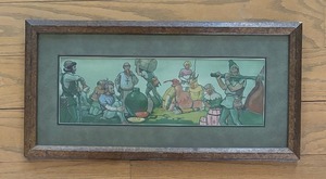 lot 199 image: Vintage Framed Folk Art Print