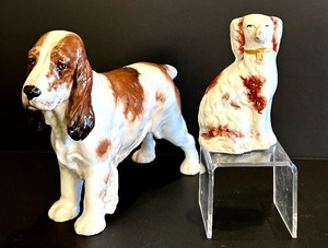 lot 232 image: Vintage Royal Doulton Porcelain English Cocker Spaniel HN 036 and Small English Staffordshire Spaniel