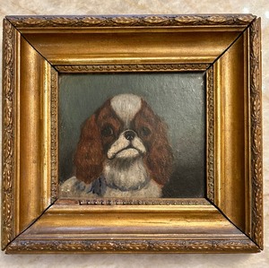 lot 237 image: Original Framed Oil Painting Cocker Spaniel Puppy