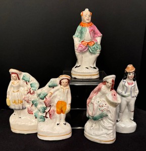 lot 266 image: Five Antique Vintage Victorian Figurines