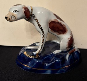 lot 277 image: Vintage Staffordshire Dismal Hound Dog Figurine