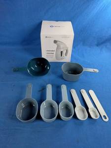 lot 30 image: Measuring Cup 8-Pc. Set and Brookline Steamer for Clothes 180ml Handheld Garment Steam Iron