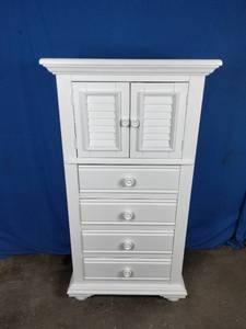lot 22 image: American Woodcrafters Cottage Traditions Lingerie Chest, White 31 Wide x 58 Tall x 19 Deep