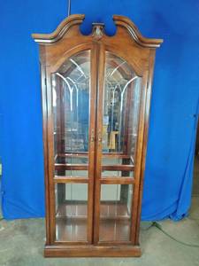 lot 17 image: Beautiful Wood Display Cabinet, 37 Wide x 80 Tall x 14 Deep